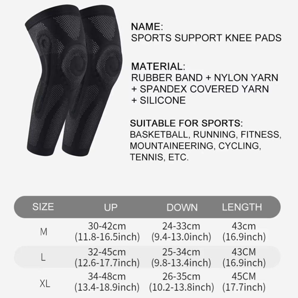 Long Kneepad Leg Compression Sleeve Side Stabilizers Knee Protector Knee Brace Support  Women Men