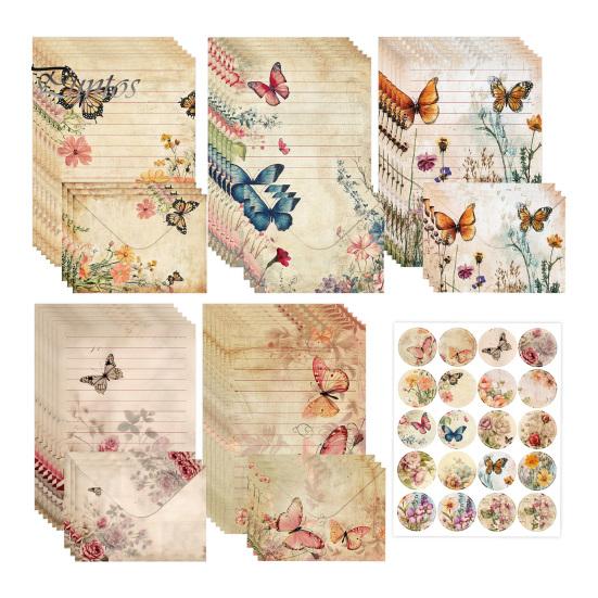 Decorative Writing Paper for Letters Watercolor Letterhead Set, Envelopes Letter And Stickers Handwritten Blessing Note Cards Kit, Correspondence