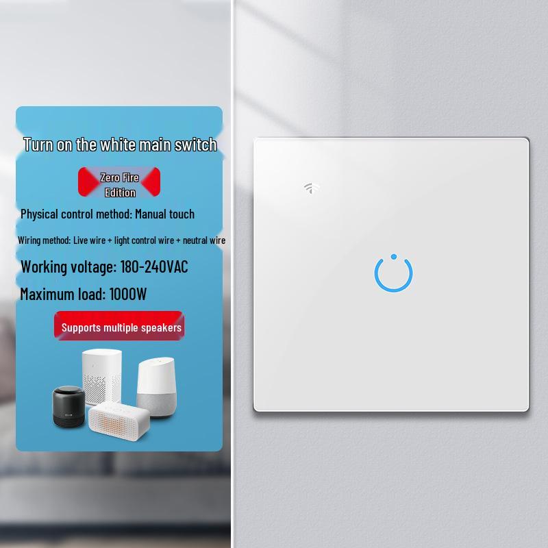 Zhengshang C4 Graffiti Smart WiFi+RF Switch, EU Standard, Voice-Controlled for Alexa & Google.