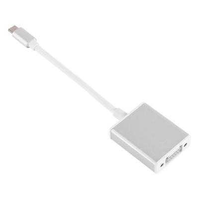 USB 3.1 Type C To VGA Video Adaptor Converter Cable Wire Plug Connector Silver