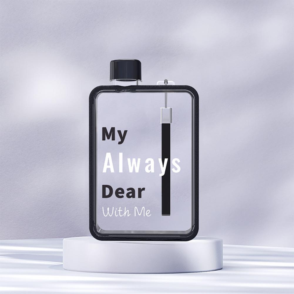 380 ml A5 platt vattenkopp Bärbar Kreativ Stor kapacitet Fyrkantig dricksflaska Sportvattenkanna