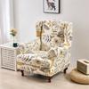 Leaves Printed Wing Chair Cover Stretch Spandex Sofa Covers Elastic Armchair Covers Non-slip Sofa Slipcover Furniture Protector