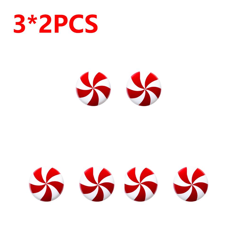 2-10Pc Christmas Knob Covers Door Button Decor Christmas Cabinet Knob Peppermint Christmas Pendant Creative Knob Cover Decor