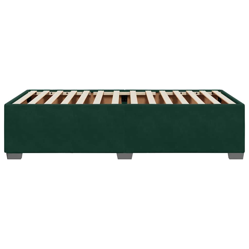 Bed Frame without Mattress Dark Green 90 x 190 cm Velvet