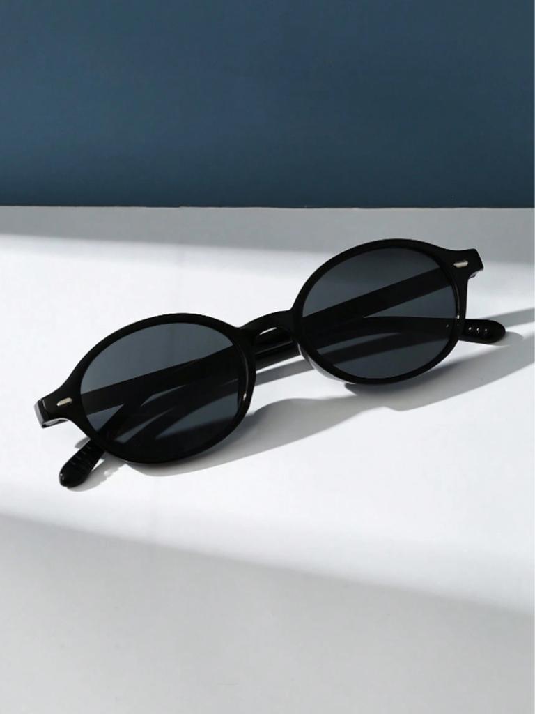 1Pc New Retro Oval Sunglasses, Uv Protection, Versatile for Commuting and Traveling, Trendy, Same Style for Men and Women
