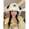 Women Students Cute Plush Dog Long Ear Bucket Hat Autumn Winter Warm Windproof