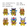 6Pcs/1Set Pocket Monsters Anime Figure Kawaii Pikachu Cosplay In Disguise Action Figures PVC Collection Model Dolls Toy Gift