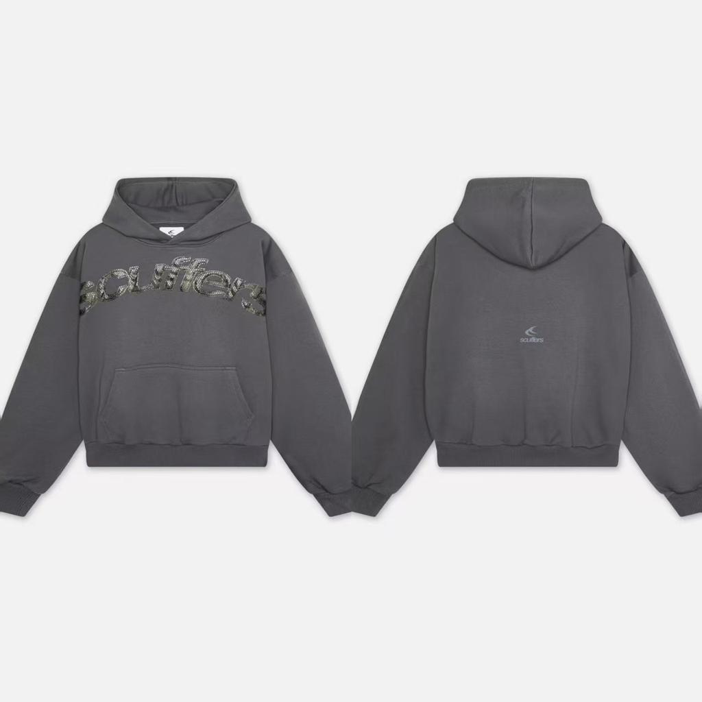 Amerikanischer Stil Bedruckte Design Kapuzenpullover Hip-Hop Verkleidung Schwarze Übergroße Jacken Unisex