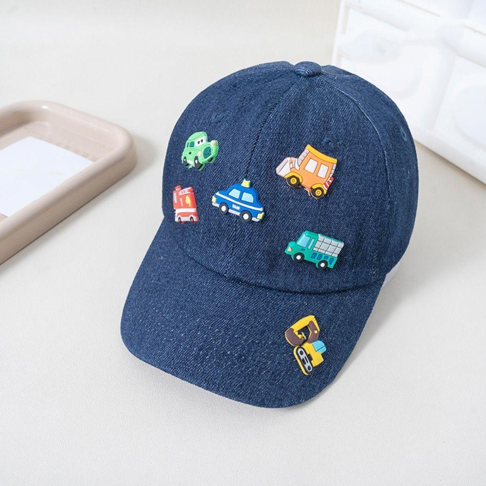 Vehicles Pattern Children Sports Hats Denim Baby Sun Visor Hat Simple Kids Baseball Caps  Outdoor