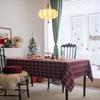 Tablecloth Thickened Wool Yarn Plaid Jujube Christmas Table Cloth Winter
