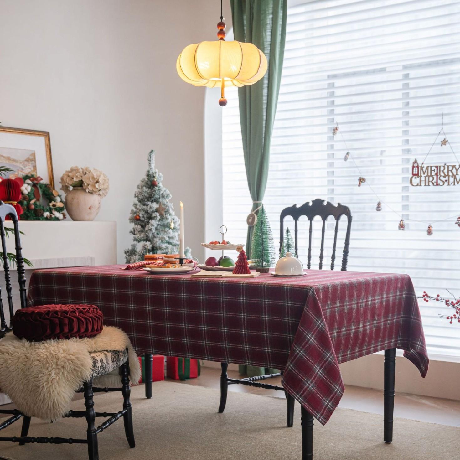 

Скатерть Утолщенная Шерстяная Пряжа Клетчатая Жужуба Рождественская Скатерть Зима 60*60