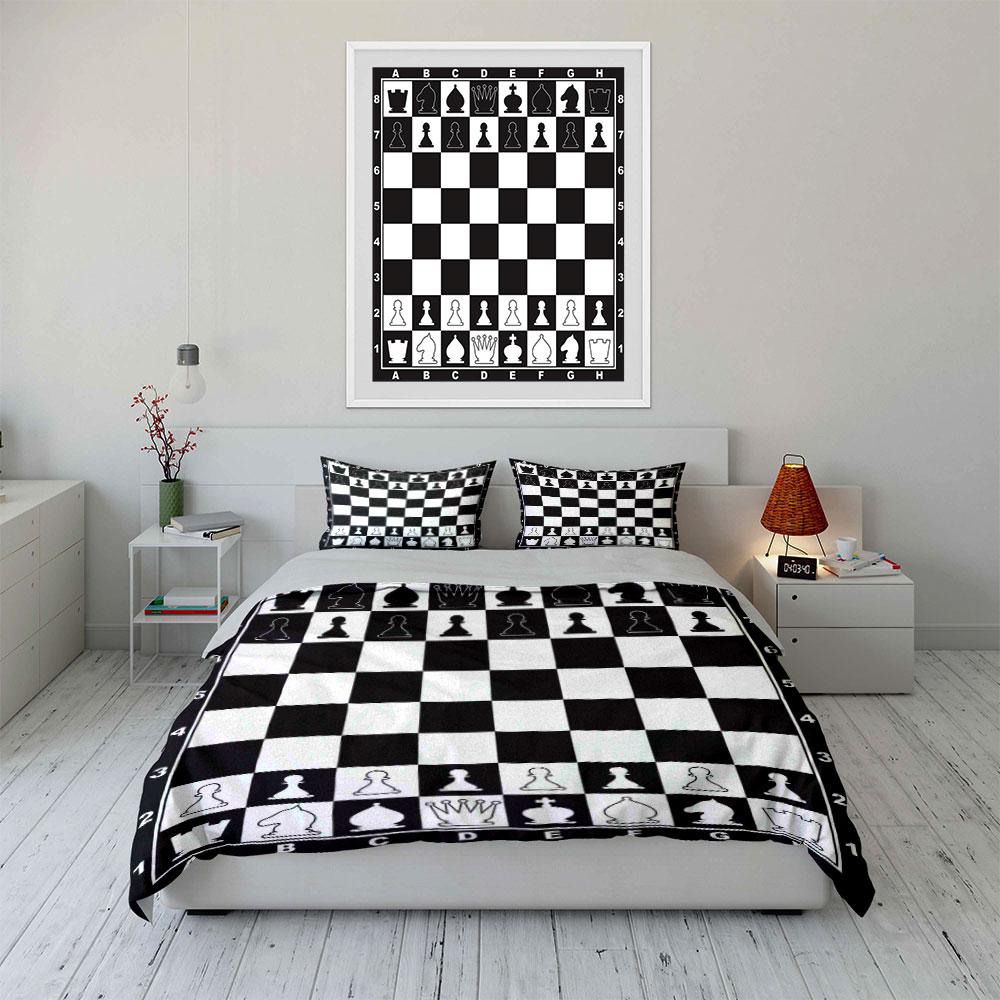 Chess Set Three-Piece Bundle Multiple Sizes Kid'S And Adults' Bedroom Exquisite 3Pc Bedding Set, Gift