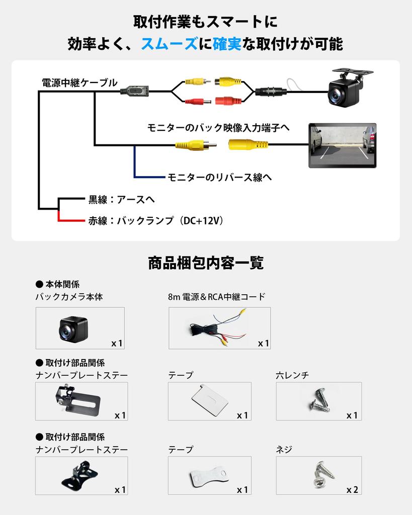 PORMIDOAUTO AHD Rückfahrkamera 720P 2 Megapixel CMOS Weiter Betrachtungswinkel Horizontal und Kennzeichenhalterung Einstellbar IP68 Wasserdicht und Kompatibel mit