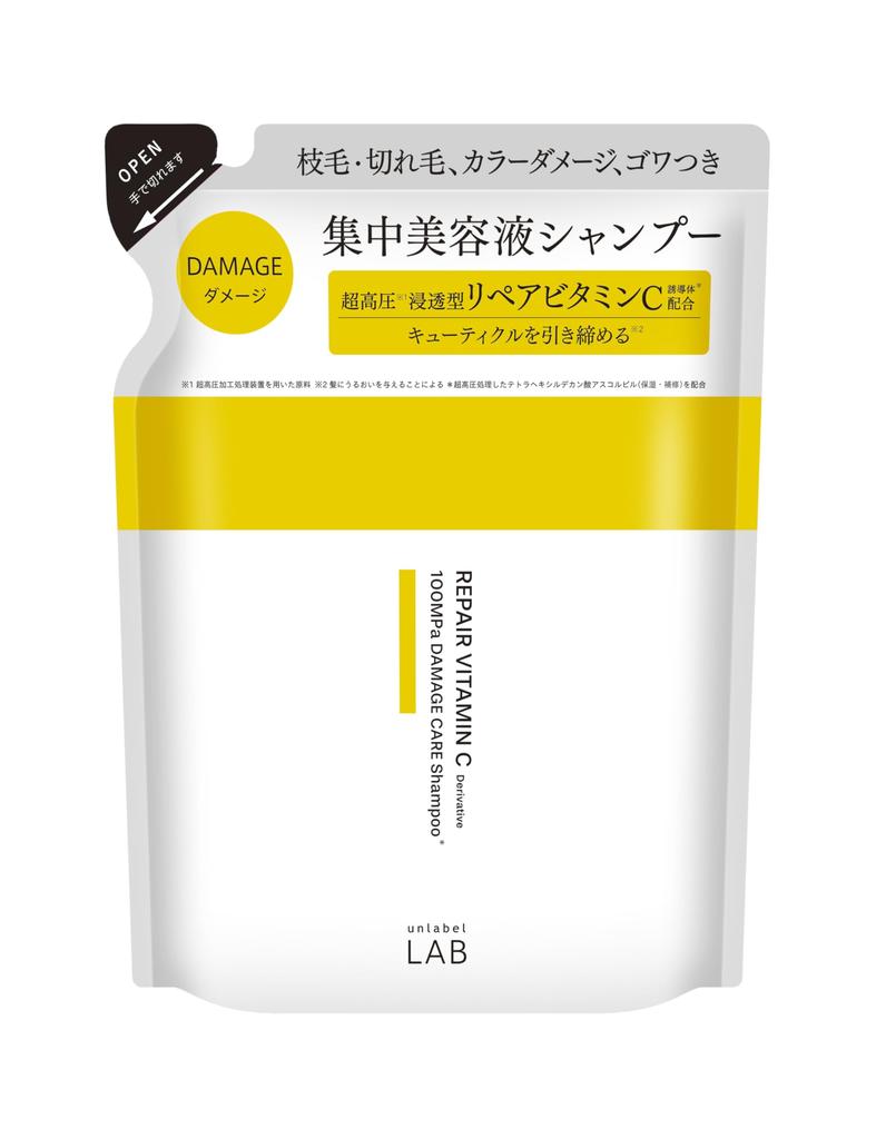 Unlabel Labo V Repair Shampoo Made In Hair Vitamin C Intensive Shiny Cuticle Damage Ascorbyl Tetrahexyldecanoate (Refill) 310ml, Japan, Care,
