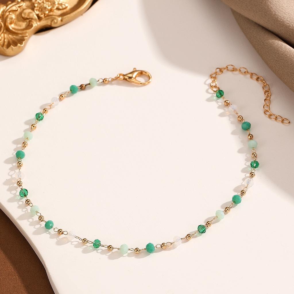 Kinitial Bohemian Women's Anklets Beads Stone Anklet Summer Beach Anklets On Foot Ankle Bracelets For Women Leg Chain