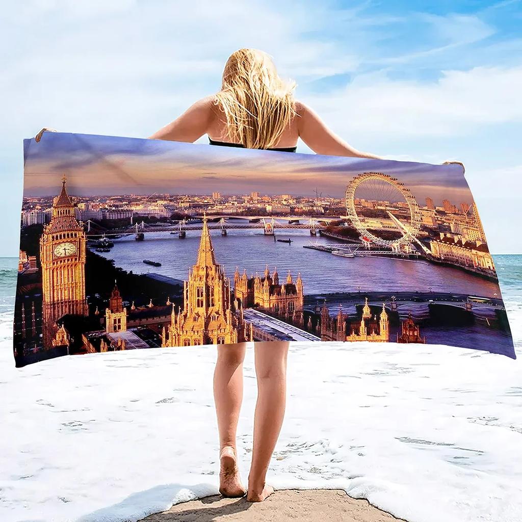 Large Plush Microfiber Beach Towel Quickly Absorbs Water, Fast Drying, Easily Shake Off Sand,Gym Poolside Sunbed Throw for Women