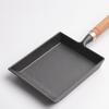 ZMR Cast Iron Square Mini Tamagoyaki Frying Pan with Cedar Wood Lid