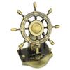 1PCS Glossy Ship Wheel Statue Retro Style Boat Steering Model Nautical Rudder Ornament  Homes