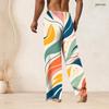 Men S Plus Size Printed Drawstring Waist Straight Leg Full Length Beach Pants With Pockets