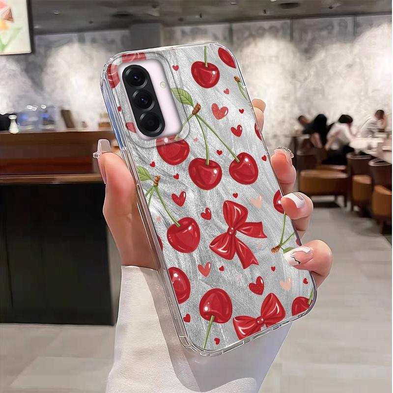 Summer Red Fruit Girls Case For Samsung Galaxy A56 A16 A26 A36 A06 A55 A35 A25 A15 A12 A32 A54 S24 S25 S22 S23 FE Fundas Cover