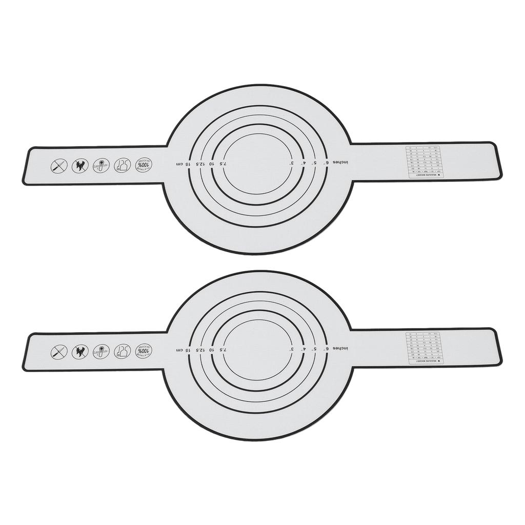 2pcs Bread Sling Silicone Heat Resistant Reusable Anti Stick Bread Baking Mat for Cooking Black