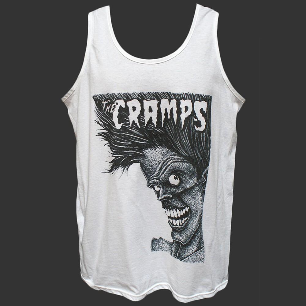 

THE CRAMPS PUNK ROCK PSYCHOBILLY T-SHIRT vest top unisex white S-4XL 2XL