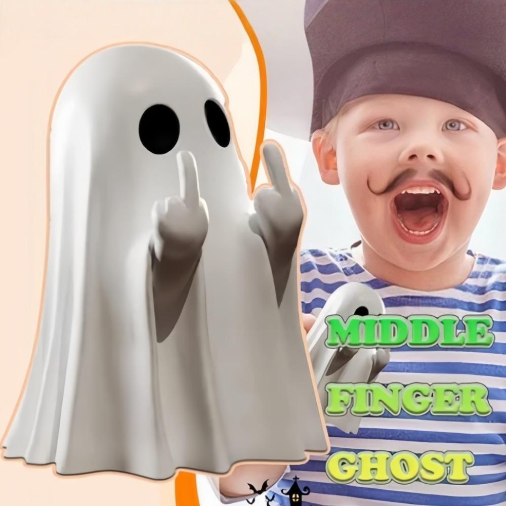 Decorazione Auto Dito Medio Luminoso Statua Fantasma Carina Creativa Piccolo Fantasma Spaventoso Figure in Plastica Artigianato Casa Decorazione Wiccan