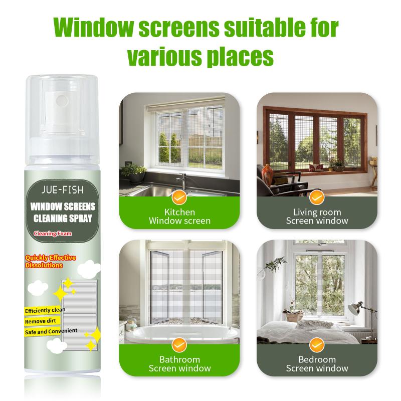 Powerful Window Glass Cleaner Spray Strong Decontamination Foam Oil Stain Remover Leaves Surfaces Bright for Home and Office