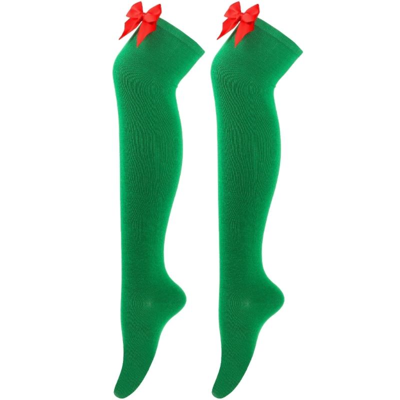 Cute Bow Boot Sock Leg Warmer High Sock for Daily Wear Cosplay Thigh High Sock Over the Knee High Boot Stocking Leg Warm