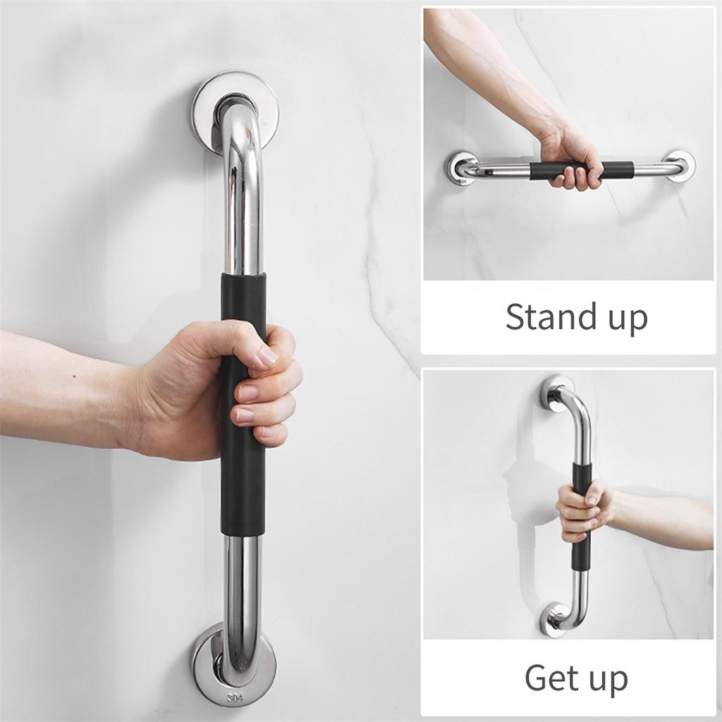 Bathroom Grab Bar Toilet Shower Bathtub Handicap Support Balance Grab Bar Stainless Steel Non slip Rubber Safety Rail