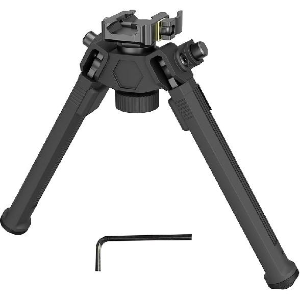 UUQ QV14 Tactical Portable Rifle Bipod, Picatinny and Mlok Mounting Options, 360 Degree Swivel, 7 Adjustable Height, Made of Lightweight