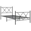 Struttura Letto in Metallo con Testiera e Pediera Nera 90 x 190 cm