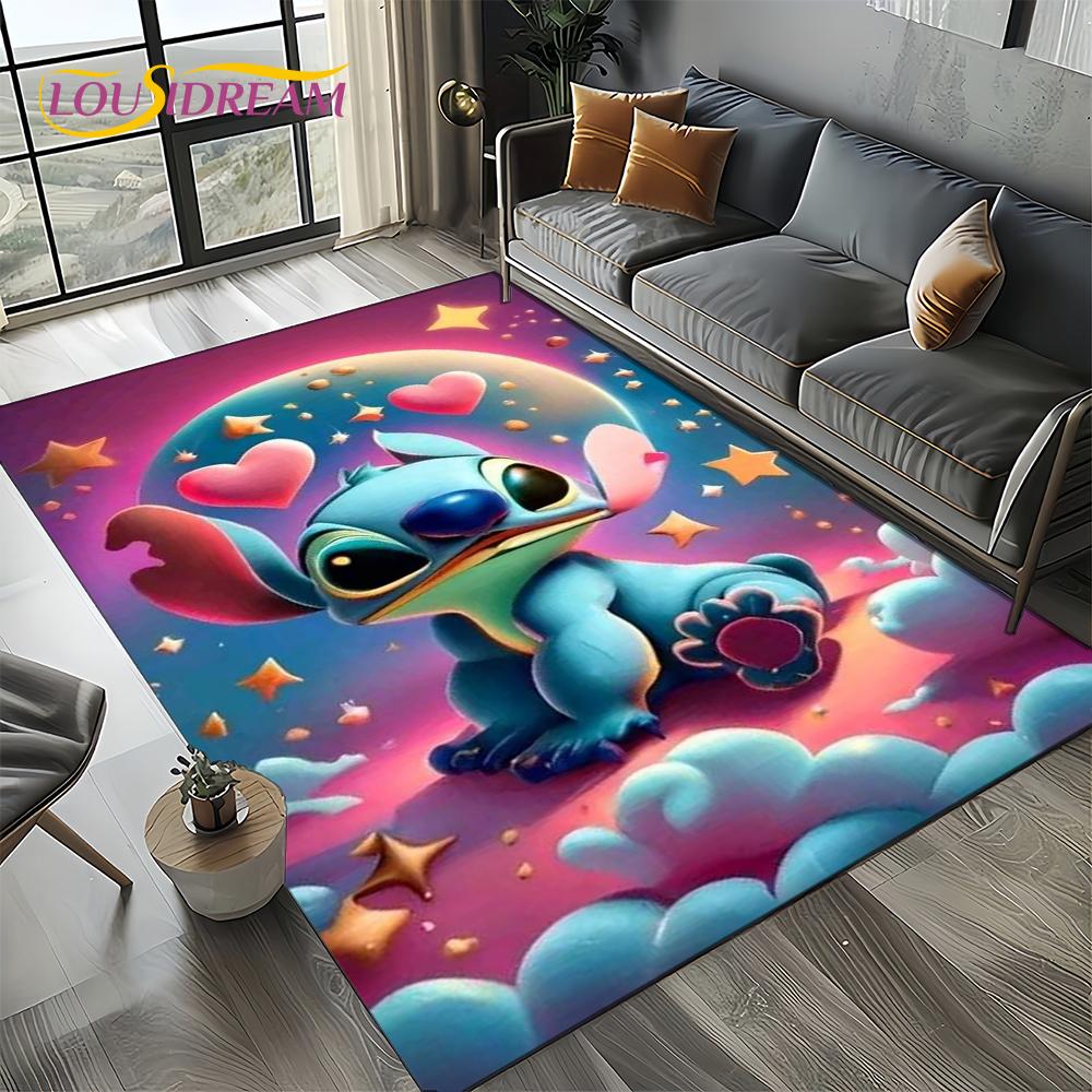 27 Style Cute Stitch Cartoon 3D Carpet Rug for Home Living Room Bedroom Sofa Doormat Decor,Child Non-slip Floor Mat Gifts