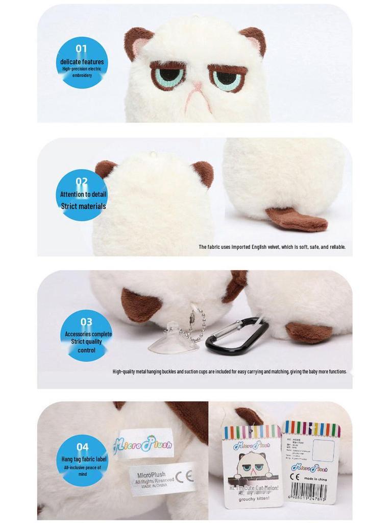 Lianmeng Tribe Cute Cat Paw Plush Toy - Adorable White Kitten Doll Pendant Gift
