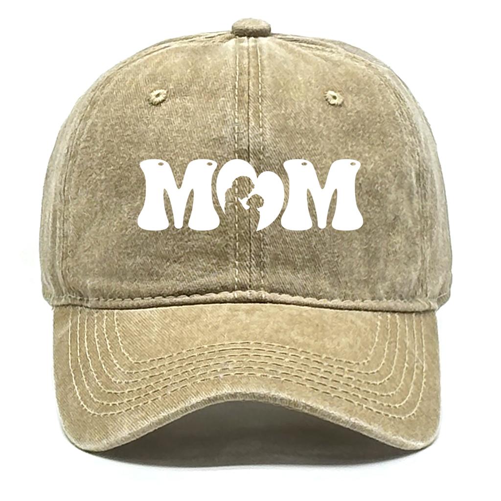 White MOM Printed Snapback Baseball Cap Adjustable Unisex Baseball Hat All Season Unisexs Cap For Casual Wear Travelling Golf