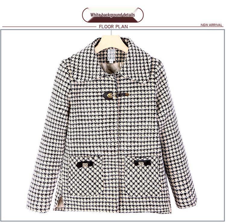 2025 Fashionable Plaid Woolen Jacket for Women, Perfect for Middle-Aged Moms and Seniors