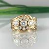 Retro Luxurious Zirconia-set Ring, Copper Material, Exaggerated Gemstone, Women's Ring, Jewelry Gift, Accessory