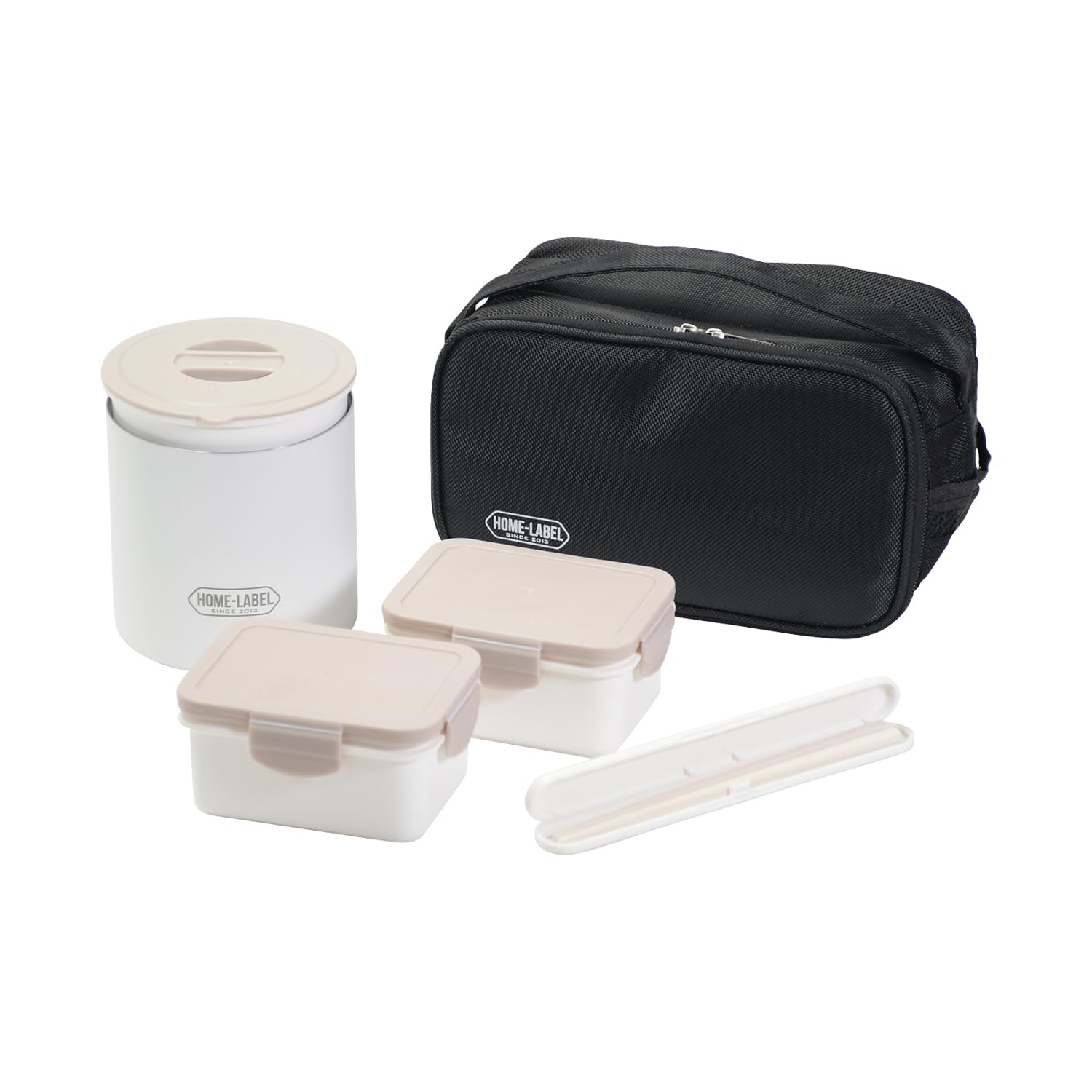 

Pearl Metal Home Label HC-8 Lunch Jar, 520ml Stainless Steel Rice Container with Bag, Insulated, White