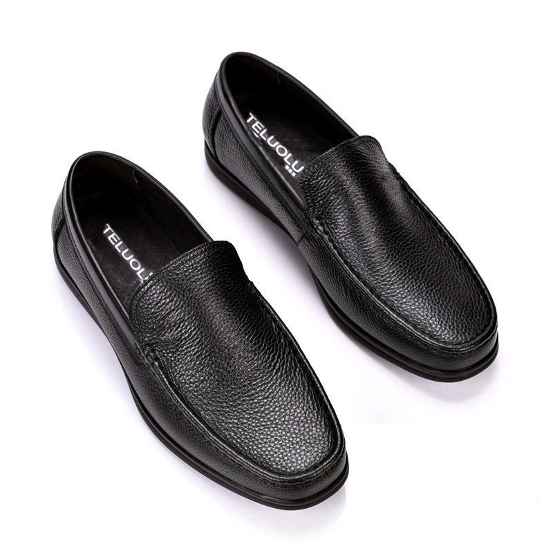 Men's Spring Leather Loafers - Genuine Cowhide, Soft Sole, Slip-on Casual Moccasins
