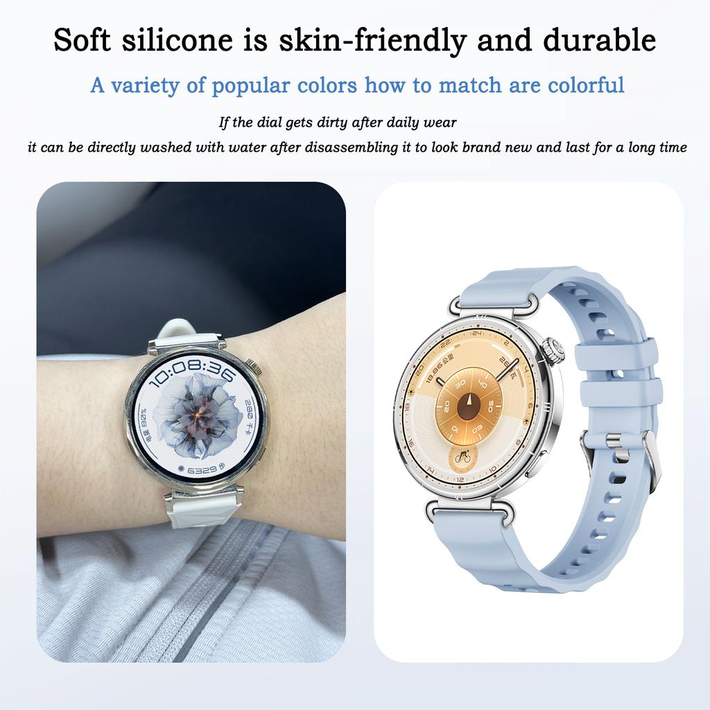18mm Řemínek k hodinkám pro Huawei Watch GT6 GT5 GT4 41mm Sportovní silikonový řemínek pro Huawei Watch GT5 Pro 42mm Náramek Příslušenství Ženy