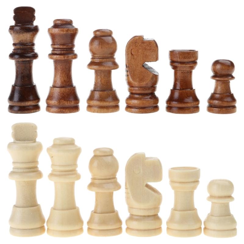 32Pcs Tournament Wood Chessmen with 2.2inch Chess Game Pieces of Missing Pieces