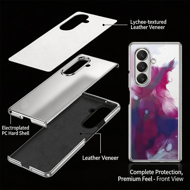 Colorful Marble Case For Samsung Z Fold 8 Ultra 7 6 5 Luxury Plating Leather Skin Hard Phone Cover For Galaxy Z Fold8 Fold7 Fold6