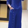 Women's Loose Cotton Linen 2-Piece Outfit Short Sleeve Top And Split Wide Leg Pants Set Summer Casual Lounge Set