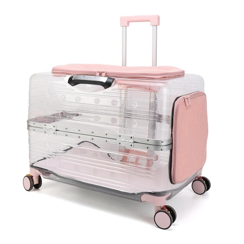 Large Capacity Dog Bag Transparent Portable Dog Backpack Multi Porous Design Suitcase for Dogs Accommodate 10KG Pet Products
