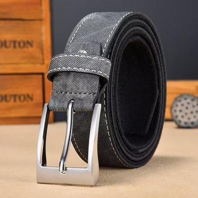 Men's Casual Belt, Canvas Splicing Belt Versatile Student Belt