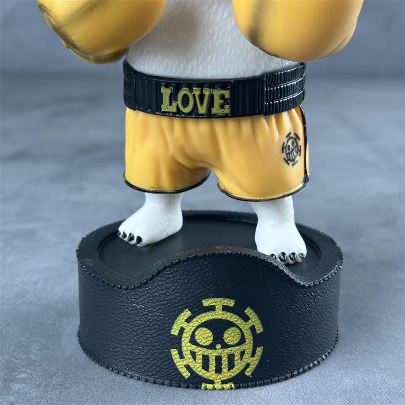 One Piece Bepo Bear Boxing Gloves Anime Figure Statue - Cute Desktop Ornament