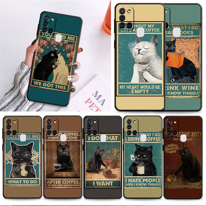 

Забавный кошачий плакат повседневная жизнь чехол для телефона для Samsung Galaxy A10 A40 A03 Core A04 A20e A70 A50 A02 A01 A10s A03s A04s A02s Чехол для телефона