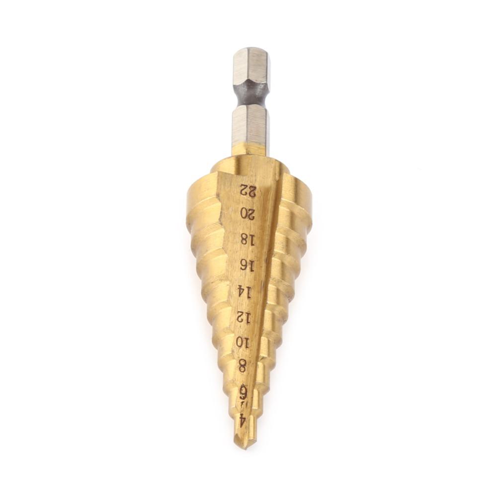 Titanium Coated Hole Cutter Hex Shank Power Tools Durable Step Drill Bit  Metal
