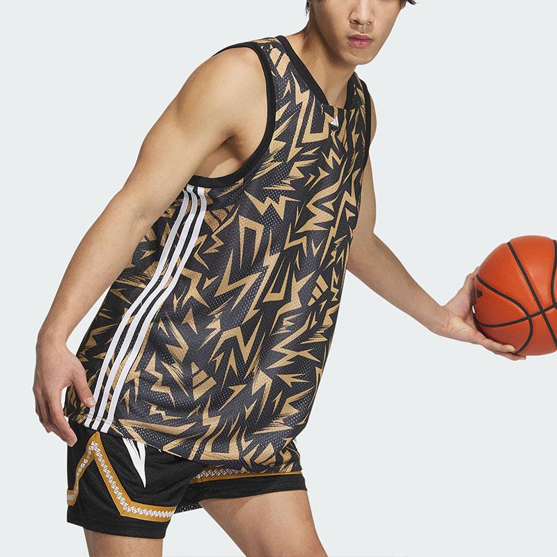 Adidas Reversible Basketball Tank Top With Contrast Print Men Tops Wheat-Brown JC6796