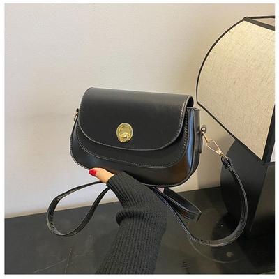 Autumn and Winter Bags Women's New Trendy Fashion Texture Lock Messenger Bag Simple Casual Shoulder Small Square Bag